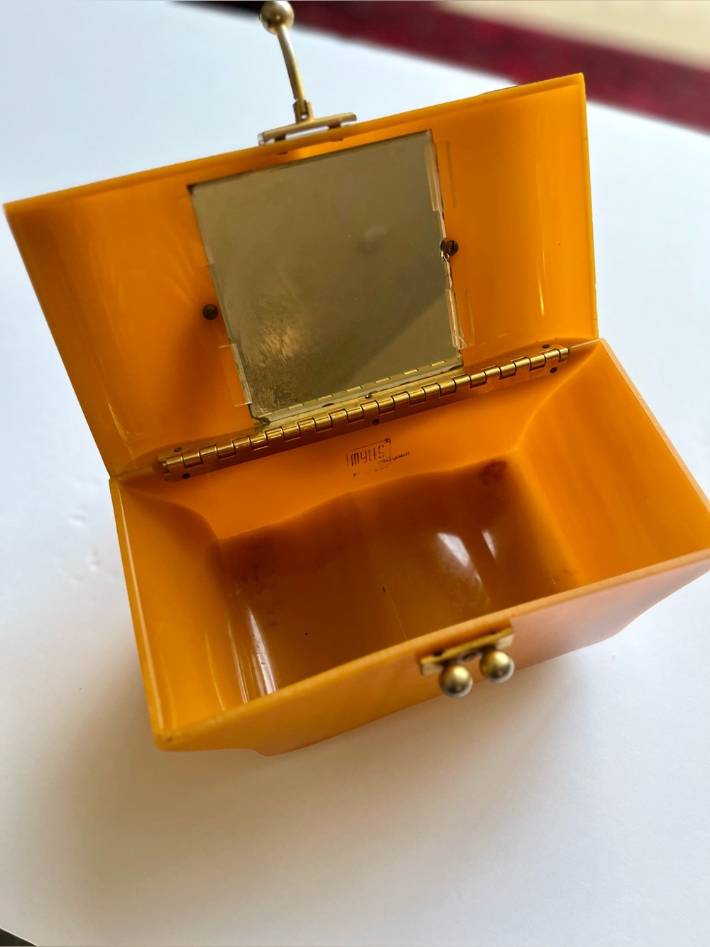 Myles Original 1950’s tortoise lucite box bag. Beautiful! - Picture 10 of 11